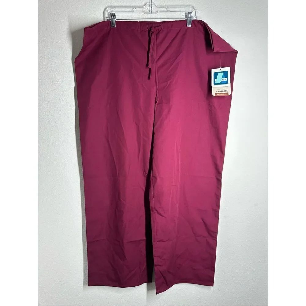NWT Adar Scrubs Medical Uniforms Pants Burgundy Size 2X